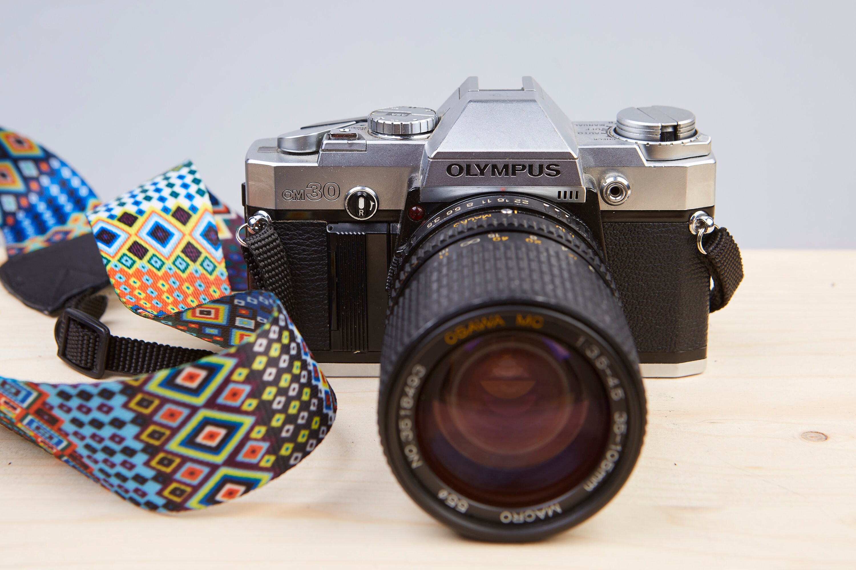 Film Camera Olympus Om30 Lens Osawa Mc 35 105mm Slr Film Etsy