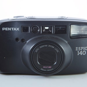 Film Camera Pentax Espio 140. Point and Shot Camera. Lens 38-140 mm. Working Film Camera.