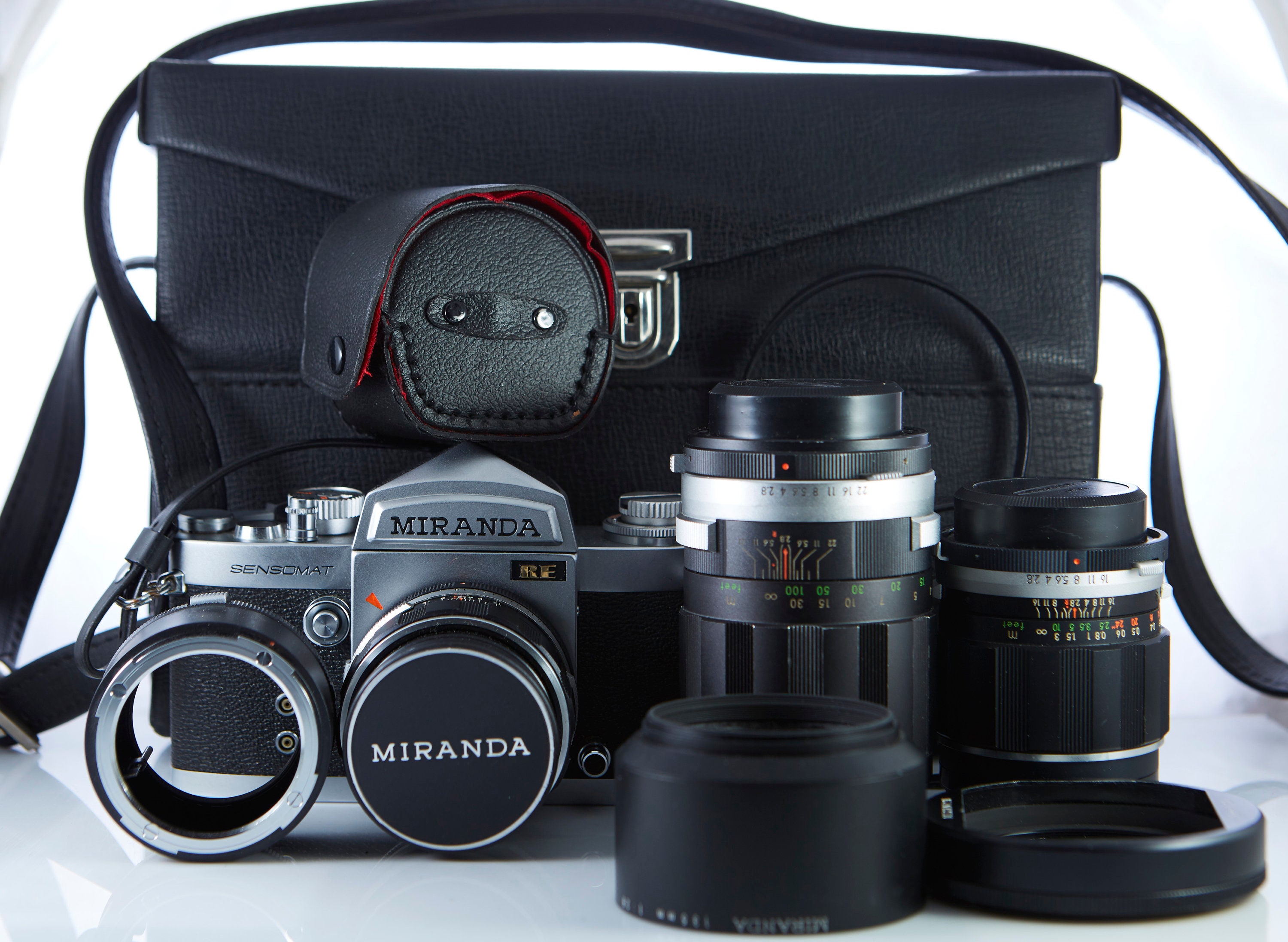 Film Camera Miranda Sensomat RE. Lenses Miranda 50mm, Miranda 25mm