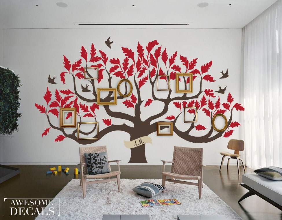 Large Wall Decals Living Room Decal Custom Art Family Tree Vinyl Awesome