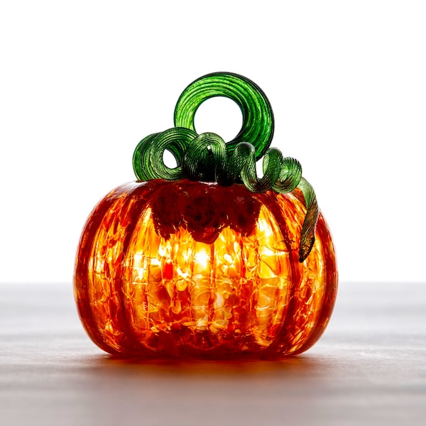 Small Orange Glass Pumpkin