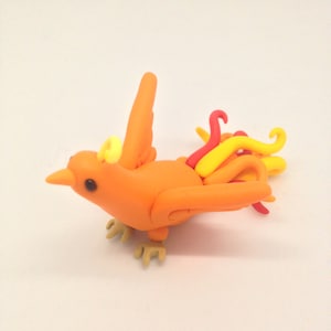 The Legendary Phoenix Bird Clay Fimo - Figurine Kawaii Style Bird