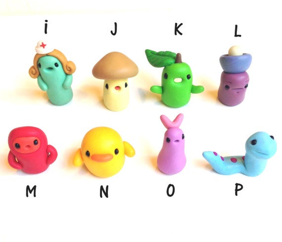 Miniature , Cute Little Polymer Clay Fimo Figurine Kawaii Style Creatures 