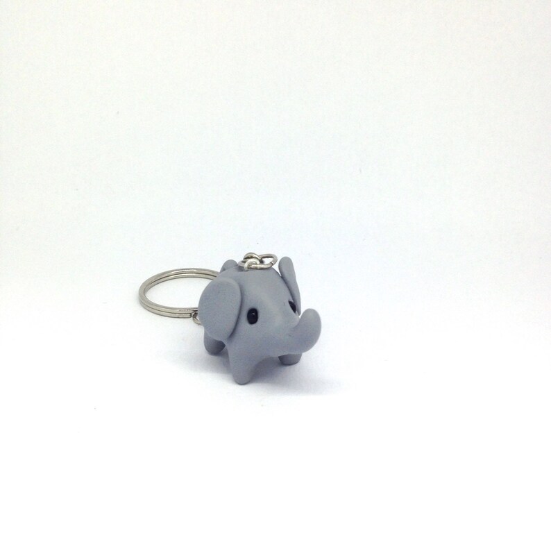 Polymer Clay Miniature Elephant Keychain Cute Little Fimo Etsy