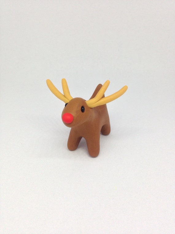 Miniature Xmas Rudolf the Reindeer Cute Little Christmas Figurines