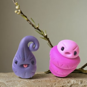 Miniature , Cute Little Polymer Clay Fimo Figurine Kawaii Style Creatures image 3