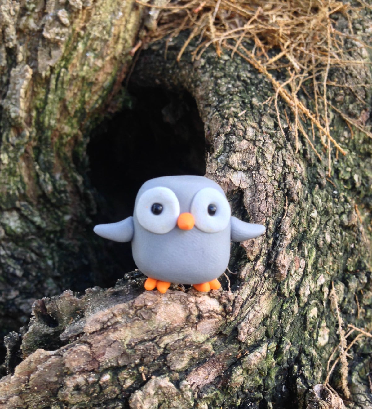 Polymer Clay Miniature Cute Little Owl Bird Figurine Fimo Etsy