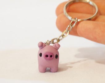 Miniaturowy brelok do kluczy z gliny polimerowej w kształcie świnki: Cheeky Piglet Kawaii Animal Bag Accessories