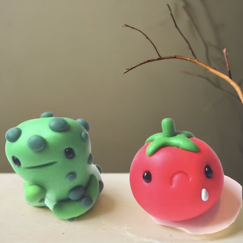 Miniature , Cute Little Polymer Clay Fimo Figurine Kawaii Style Creatures image 2