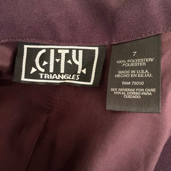 Vintage 90’s City Triangles Purple Pant Suit Size… - image 4