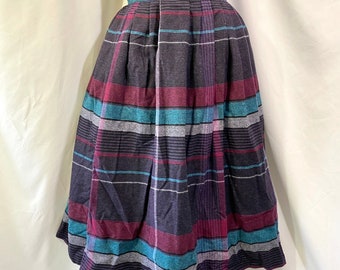 Vintage 80’s Jennifer Michaels Plaid Midi Skirt Size 36 Large XL - Vintage Midi Skirt - Preppy Skirt - 80’s Skirt - Vintage XL Skirt