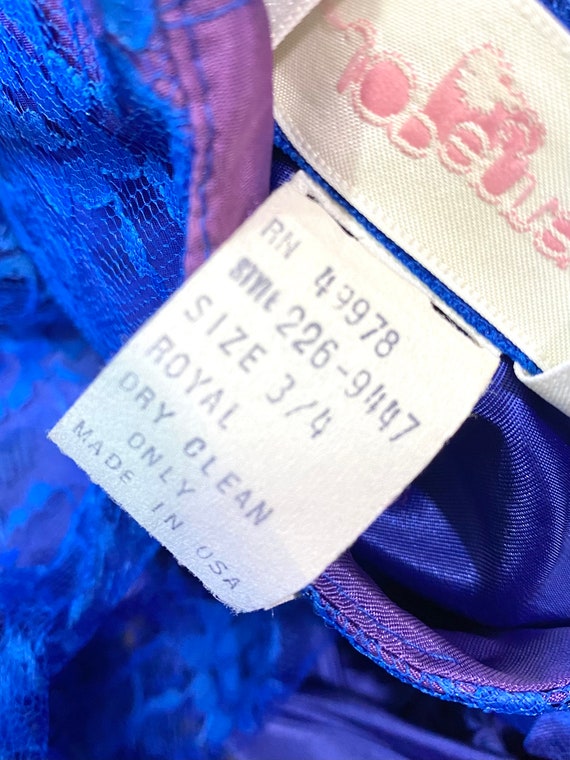 Vintage JC Penney 80’s Prom Dress Blue Lace XS 3 … - image 4