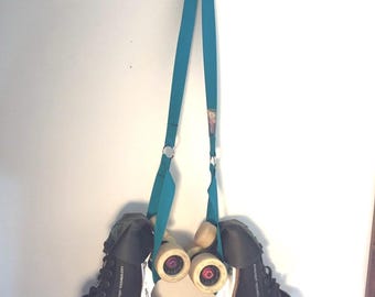 Teal Skate Sling - Roller Derby - Roller Skate Accessory - Skate Noose - Gay Pride - Skate Holder - Skate Leash - Roller Girl - Junior Derby