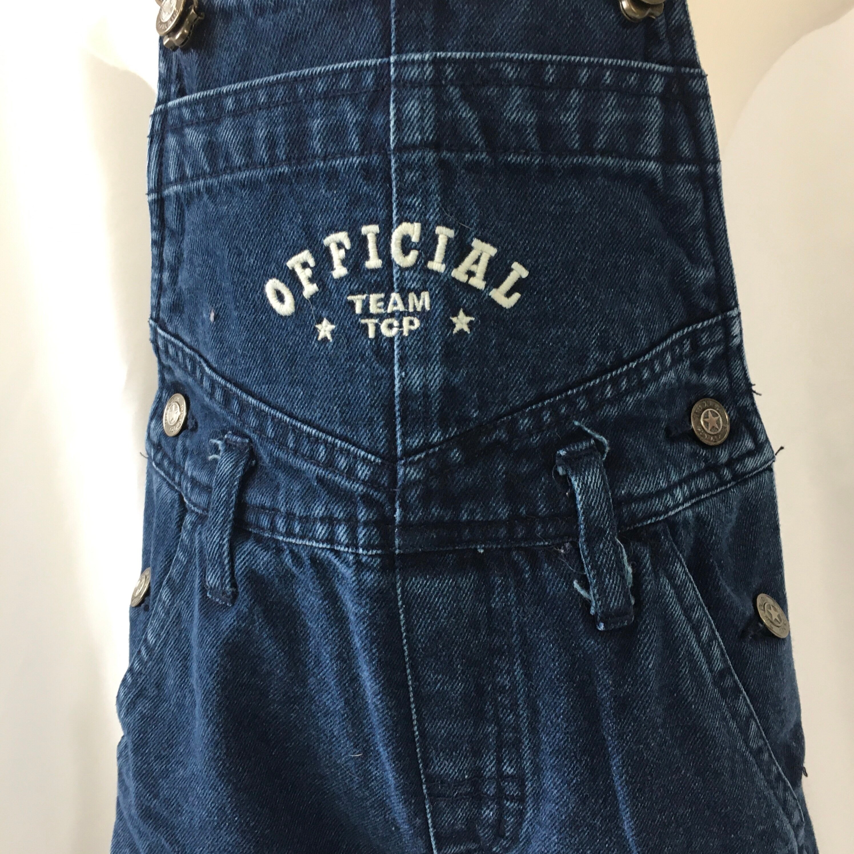 Ensemble Short Salopette Jean Et Tee Jaune Pour Fille The Children's Place - Taille 4, Occasion Très Bon état