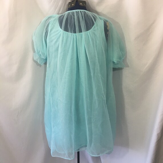 Vintage 60’s Blue Babydoll Peignoir Set Small Med… - image 7