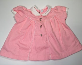 Robe rose 6 mois pour bébés filles - Robe d'hiver et couvre-couche - Robe pour bébé vintage - Robe pour bébé des années 50 - Couvre-couche vintage