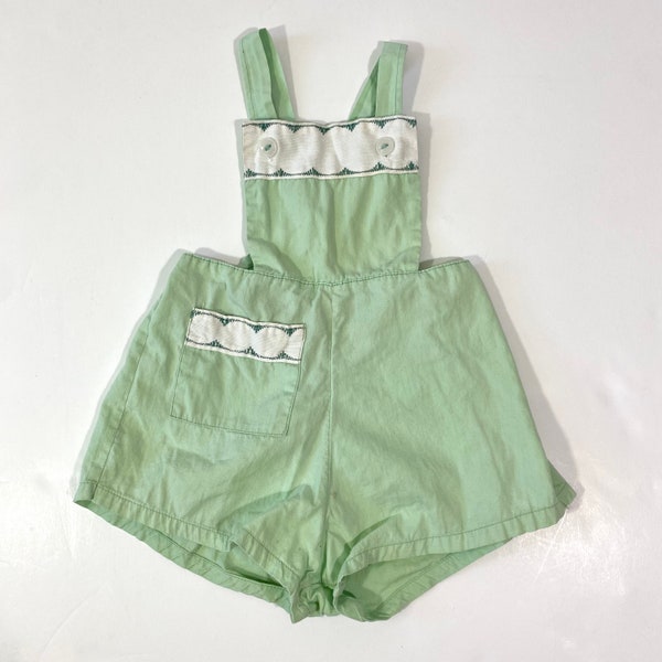 Boy’s or Girl’s Vintage Handmade Baby Romper 12 18 24 Months - Vintage Romper - 50’s Romper - Green Romper - Toddler Romper
