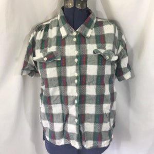 Vintage 90’s Gitano Plaid Blouse Large - Vintage Large Blouse - Vintage Blouse - 90’s Blouse