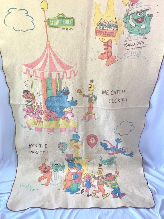 Vintage 80's Chatham Sesame Street Carnival Blanket