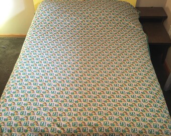 Vintage 1970’s Polyester Knit Fabric Remnant - Vintage Football Fabric - Vintage Fabric Yardage - Vintage Double Knit Fabric - 70’s Fabric