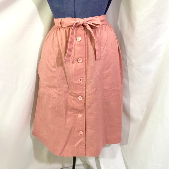 Women’s Vintage 80’s Pink Midi Skirt Size Small M… - image 1