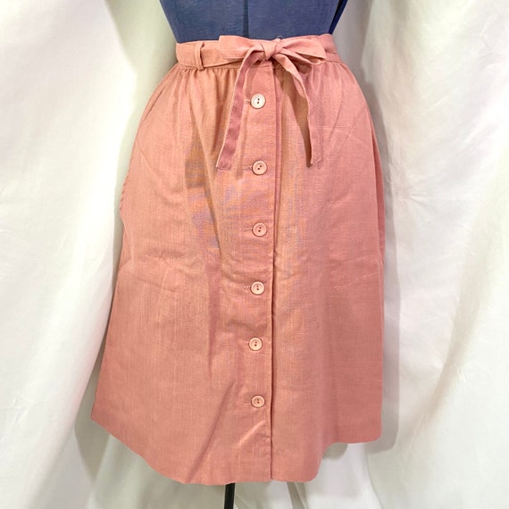 Women’s Vintage 80’s Pink Midi Skirt Size Small M… - image 2