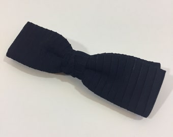 Vintage Bow Tie - Clip On Bow Tie - 60's Bow Tie - Navy Blue Bow Tie - Vintage Tie - 60's Tie - 50's Bow Tie - Vintage Clip On Tie