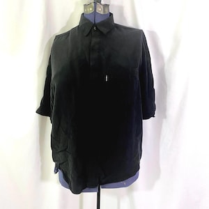 Men’s Vintage 90’s ZBop Black Button Down Shirt Medium - Vintage Medium Shirt - Short Sleeve Shirt - 90’s Medium Shirt - Vintage ZBop Shirt