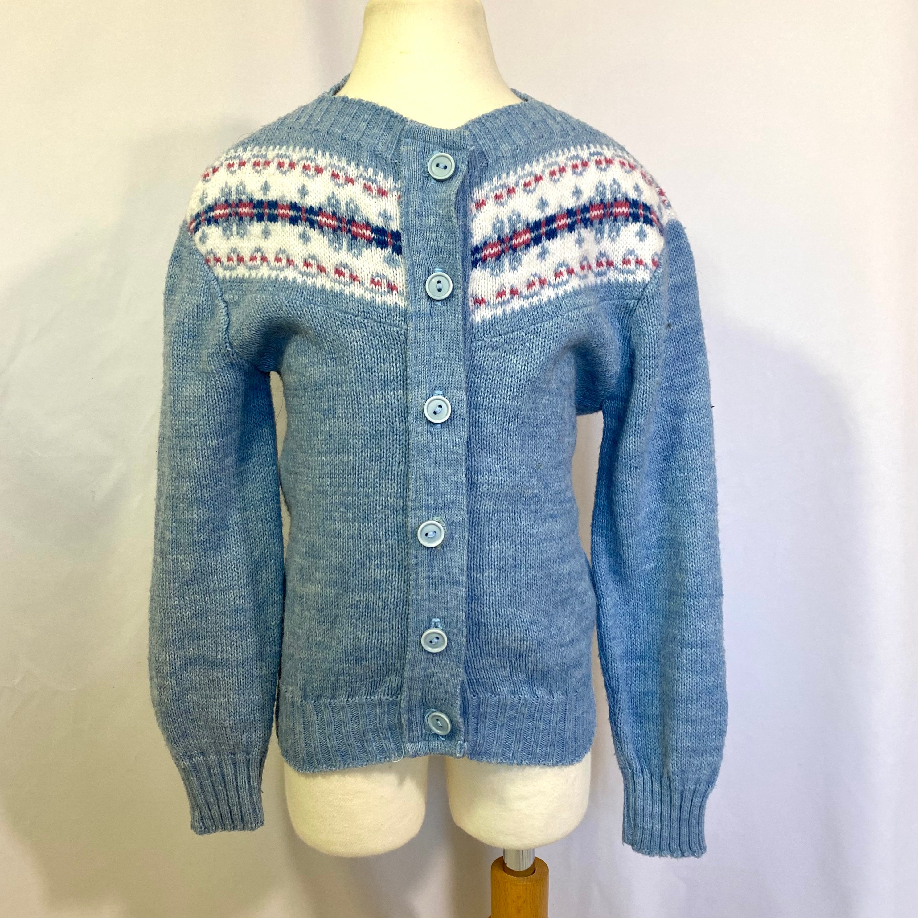 60s 〜70s vintage cardigan Vintage 60's Bluebird Cardigan Sweater Small - Girl's Vintage