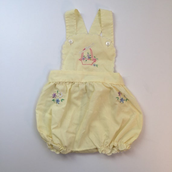 Baby Girl's Vintage Yellow Romper - 6 9 Months - … - image 1