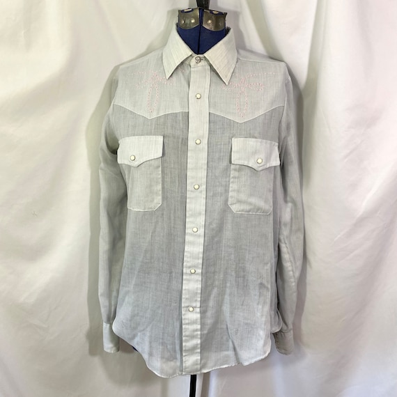 Vintage 80’s Career Club Pearl Snap Western Shirt… - image 1