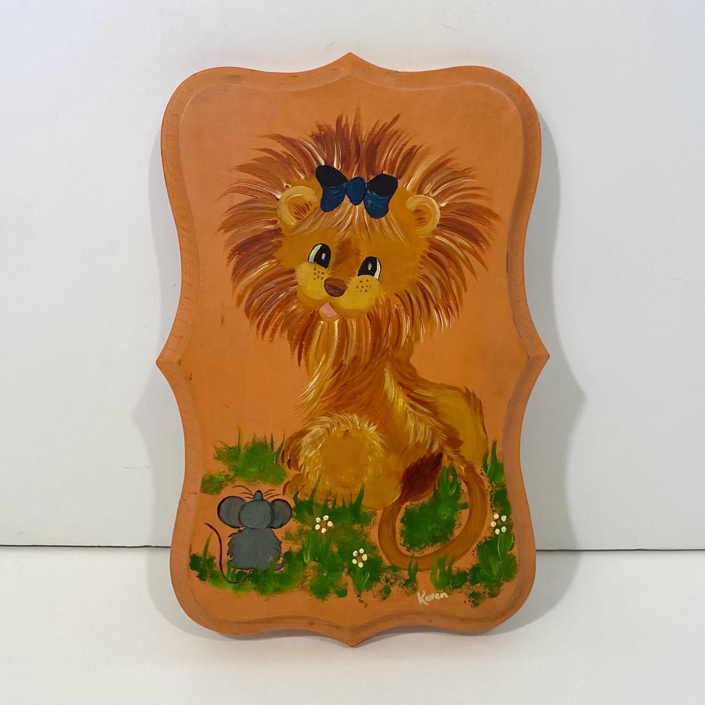 70s Lion Painting - Etsy Israel