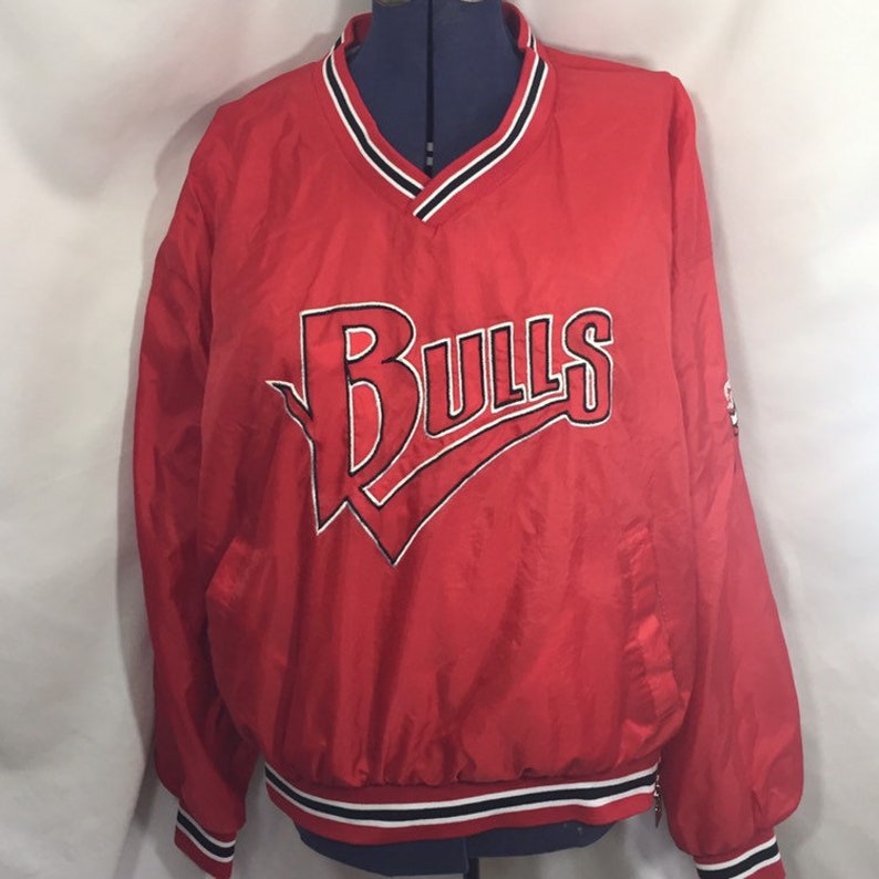 vintage chicago bulls starter pullover jacket