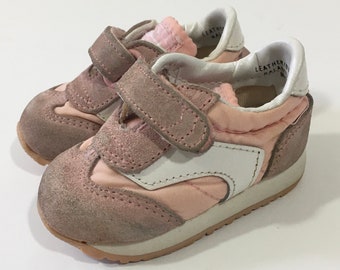 Baby Girl’s Vintage 80’s Fifth Gear Sneakers Size 1 - Vintage Baby Shoes - Pink Sneakers - 80’s Baby Shoes