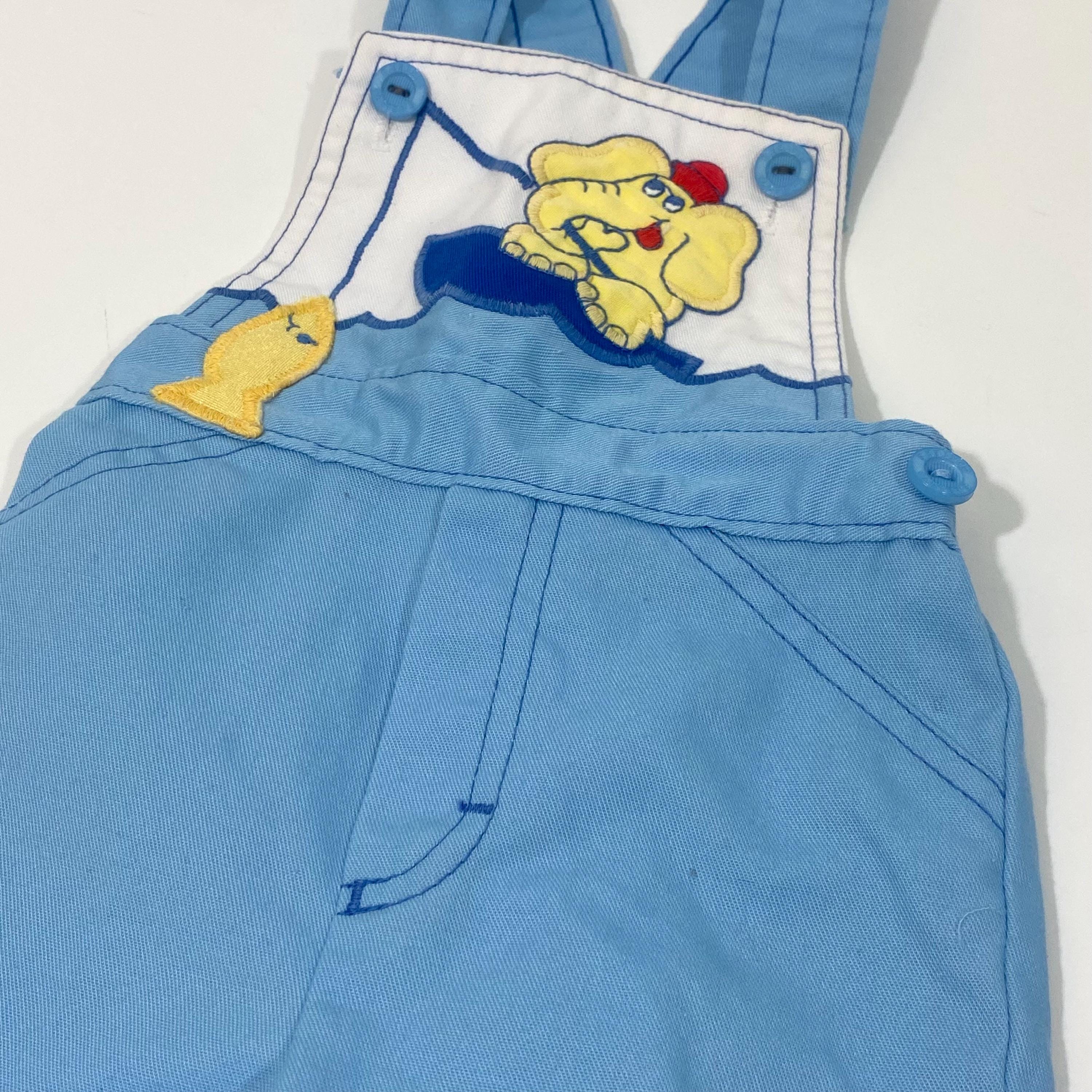 Vintage 80's Carter's Blue Overalls 12 Months - Vintage 12 Month