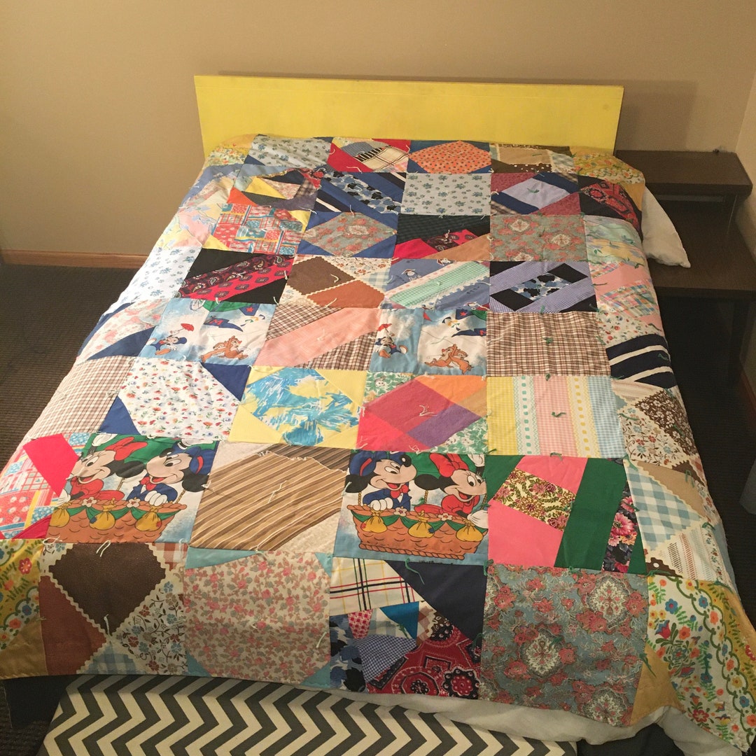 Vintage Handmade Patchwork Quilt Twin Size Vintage Twin Quilt Vintage