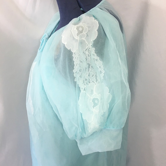 Vintage 60’s Blue Babydoll Peignoir Set Small Med… - image 8