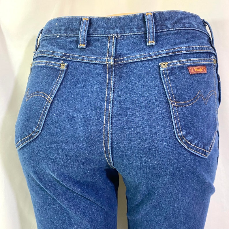 Vintage 80-tals Wrangler-jeans – hög midja, bootcut, 89 cm midja bild 8