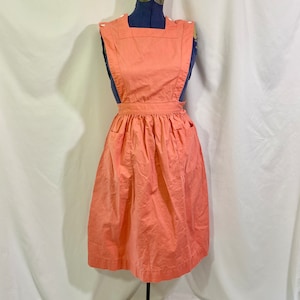 Vintage 50’s Angelica Salmon Pink Pinafore Dress XS Small - Vintage Pinafore - 50’s Pinafore - Small Dress - XS Pinafore - Candy Striper