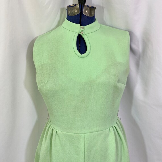 Vintage 70’s Green Sleeveless Maxi Dress Medium -… - image 2