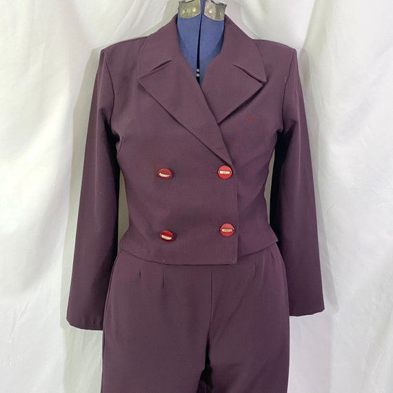 Vintage 90’s City Triangles Purple Pant Suit Size… - image 1