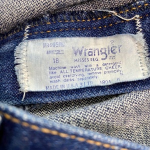 Vintage 80-tals Wrangler-jeans – hög midja, bootcut, 89 cm midja bild 6