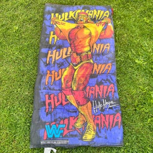 Vintage 1991 Hulk Hogan Hulkamania Sleeping Bag - Vintage Hulk Hogan Sleeping Bag - Vintage WWF Sleeping Bag - 90’s WWF - 90’s Hulk Hogan