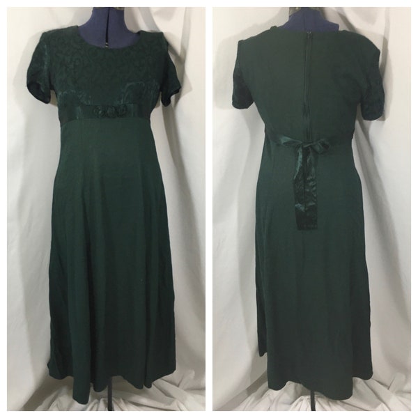 Women’s Vintage 90’s Forest Green Maurices Long Dress 11/12 Large - 90’s Dress - Vintage Green Dress - Vintage Maurice’s Dress