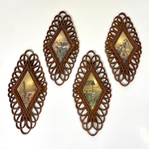 Vintage 70’s Burwood Products Inc Wall Art Set - Vintage Farmhouse Decor - 70’s Art - Vintage Wall Hanging - Vintage Cottagecore Decor