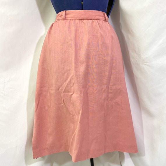 Women’s Vintage 80’s Pink Midi Skirt Size Small M… - image 7