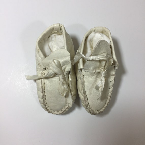 Vintage Leather Baby Shoes - Size 1 - Vintage Bab… - image 3