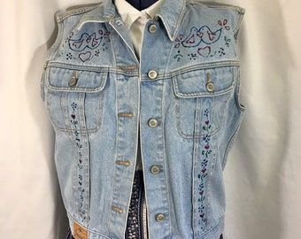 Vintage PS Gitano Denim Vest - Medium Jean Vest - Large Denim Vest - Vintage Vest - Vintage Gitano Jeans - 80's Denim - Punk Vest