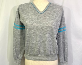 Vintage 80’s Dream Weaver Gray V Neck Sweatshirt Small Medium - Vintage Sweatshirt - Gray Sweatshirt - 80’s Sweatshirt