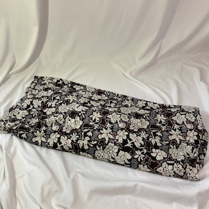 Vintage 70’s Knit Apparel Fabric Yardage - Vintage Floral Fabric - Brown white red